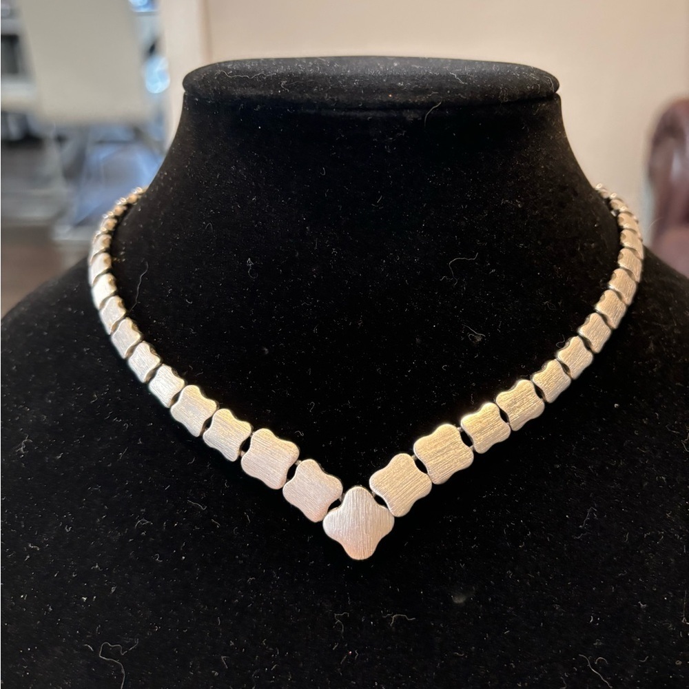 Vintage Monet matte silver finish necklace